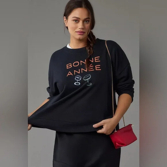 Phthalo Ruth ‘Bonne Année’ Varsity Crew Pullover - Picture 3 of 6